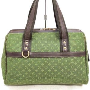 Louis Vuitton Mini Lin Josephine Green Monogram Canvas Satchel LRG GHW